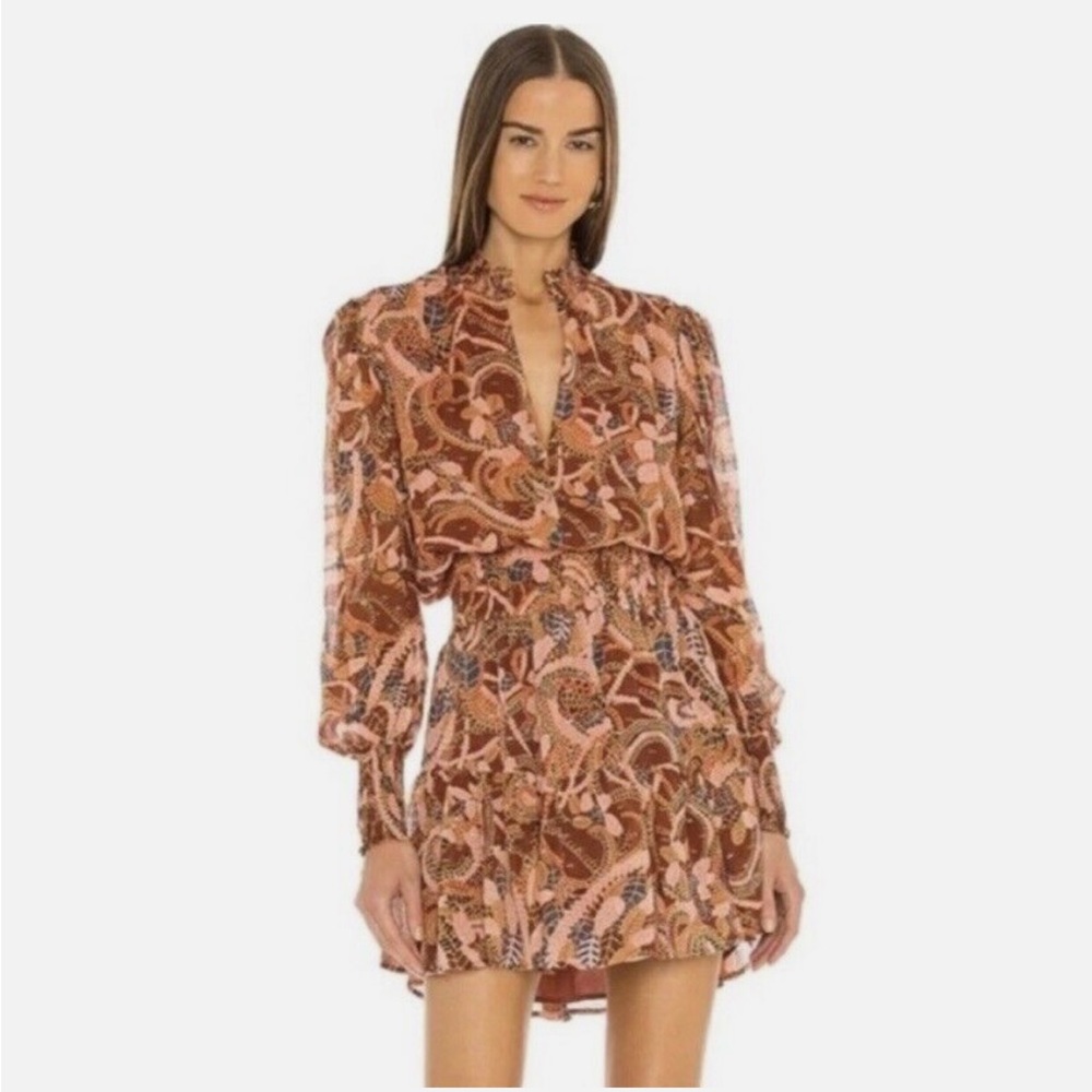 A.L.C. NWOT Silvie Silk Mini Dress in Ginger Combo Size 4
